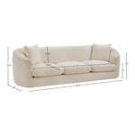 Penelope 92.5" Chenille Fabric Upholstered Sofa in Beige