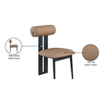 Dario Vegan Leather Upholstered Dining Chair in Tan