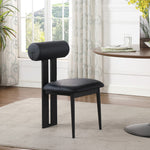 Dario Vegan Leather Upholstered Dining Chair in Black