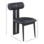 Dario Vegan Leather Upholstered Dining Chair in Black
