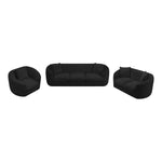 Penelope 92.5" Chenille Fabric Upholstered Sofa in Black