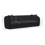 Penelope 92.5" Chenille Fabric Upholstered Sofa in Black