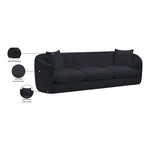 Penelope 92.5" Chenille Fabric Upholstered Sofa in Black