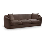 Penelope 92.5" Chenille Fabric Upholstered Sofa in Brown