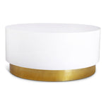 Deco Lacquer Finish Top And Metal Base Coffee Table in White