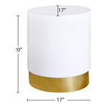 Deco Lacquer Finish Finish And Metal End Table in White