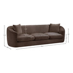 Penelope 92.5" Chenille Fabric Upholstered Sofa in Brown