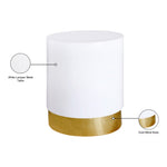 Deco Lacquer Finish Finish And Metal End Table in White