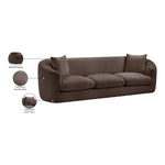 Penelope 92.5" Chenille Fabric Upholstered Sofa in Brown