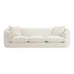 Penelope 92.5" Chenille Fabric Upholstered Sofa in Cream