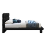 Deco Boucle Fabric Upholstered King Bed (3 Boxes) in Black