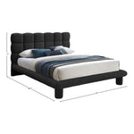 Deco Boucle Fabric Upholstered King Bed (3 Boxes) in Black