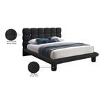 Deco Boucle Fabric Upholstered King Bed (3 Boxes) in Black