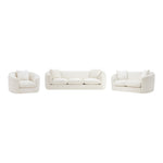 Penelope 92.5" Chenille Fabric Upholstered Sofa in Cream