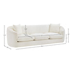 Penelope 92.5" Chenille Fabric Upholstered Sofa in Cream