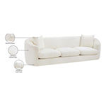 Penelope 92.5" Chenille Fabric Upholstered Sofa in Cream