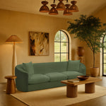 Penelope 92.5" Chenille Fabric Upholstered Sofa in Green