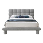 Deco Boucle Fabric Upholstered King Bed (3 Boxes) in Grey