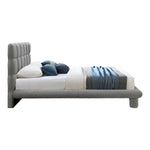 Deco Boucle Fabric Upholstered King Bed (3 Boxes) in Grey