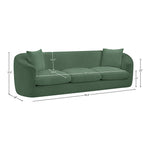 Penelope 92.5" Chenille Fabric Upholstered Sofa in Green
