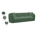Penelope 92.5" Chenille Fabric Upholstered Sofa in Green