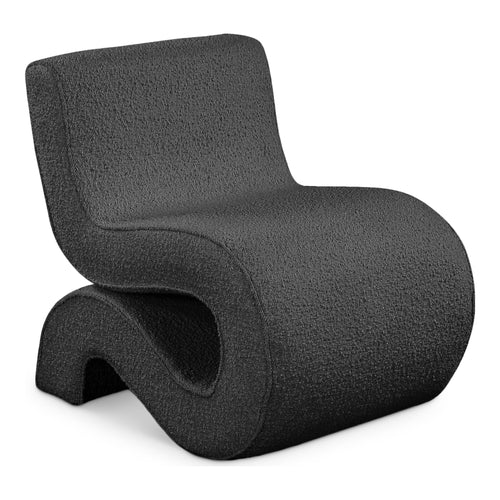 Desiree Boucle Fabric Upholstered Accent Chair in Black