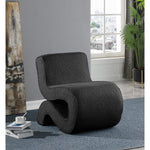 Desiree Boucle Fabric Upholstered Accent Chair in Black