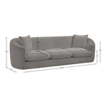 Penelope 92.5" Chenille Fabric Upholstered Sofa in Grey