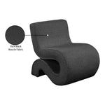 Desiree Boucle Fabric Upholstered Accent Chair in Black