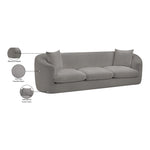 Penelope 92.5" Chenille Fabric Upholstered Sofa in Grey