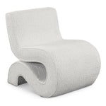 Desiree Boucle Fabric Upholstered Accent Chair in Cream