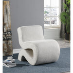 Desiree Boucle Fabric Upholstered Accent Chair in Cream