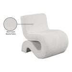 Desiree Boucle Fabric Upholstered Accent Chair in Cream