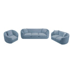 Penelope 92.5" Chenille Fabric Upholstered Sofa in Light Blue