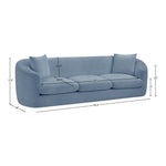 Penelope 92.5" Chenille Fabric Upholstered Sofa in Light Blue