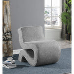 Desiree Boucle Fabric Upholstered Accent Chair in Grey
