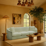 Penelope 92.5" Chenille Fabric Upholstered Sofa in Mint