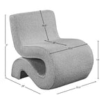 Desiree Boucle Fabric Upholstered Accent Chair in Grey