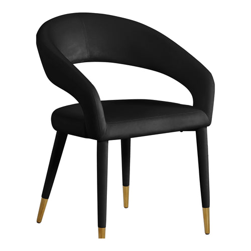 Destiny Velvet Upholstered Dining Chair in Black