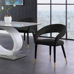 Destiny Velvet Upholstered Dining Chair in Black