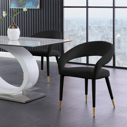 Destiny Velvet Upholstered Dining Chair in Black