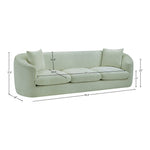 Penelope 92.5" Chenille Fabric Upholstered Sofa in Mint