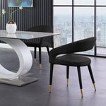Destiny Velvet Upholstered Dining Chair in Black