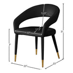 Destiny Velvet Upholstered Dining Chair in Black