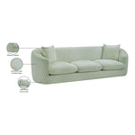 Penelope 92.5" Chenille Fabric Upholstered Sofa in Mint