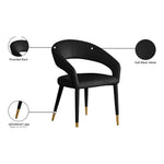 Destiny Velvet Upholstered Dining Chair in Black