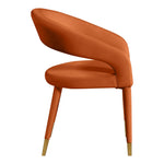 Destiny Velvet Upholstered Dining Chair in Cognac