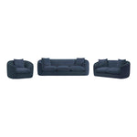 Penelope 92.5" Chenille Fabric Upholstered Sofa in Navy