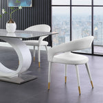 Destiny Velvet Upholstered Dining Chair in Cream