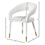Destiny Velvet Upholstered Dining Chair in Cream